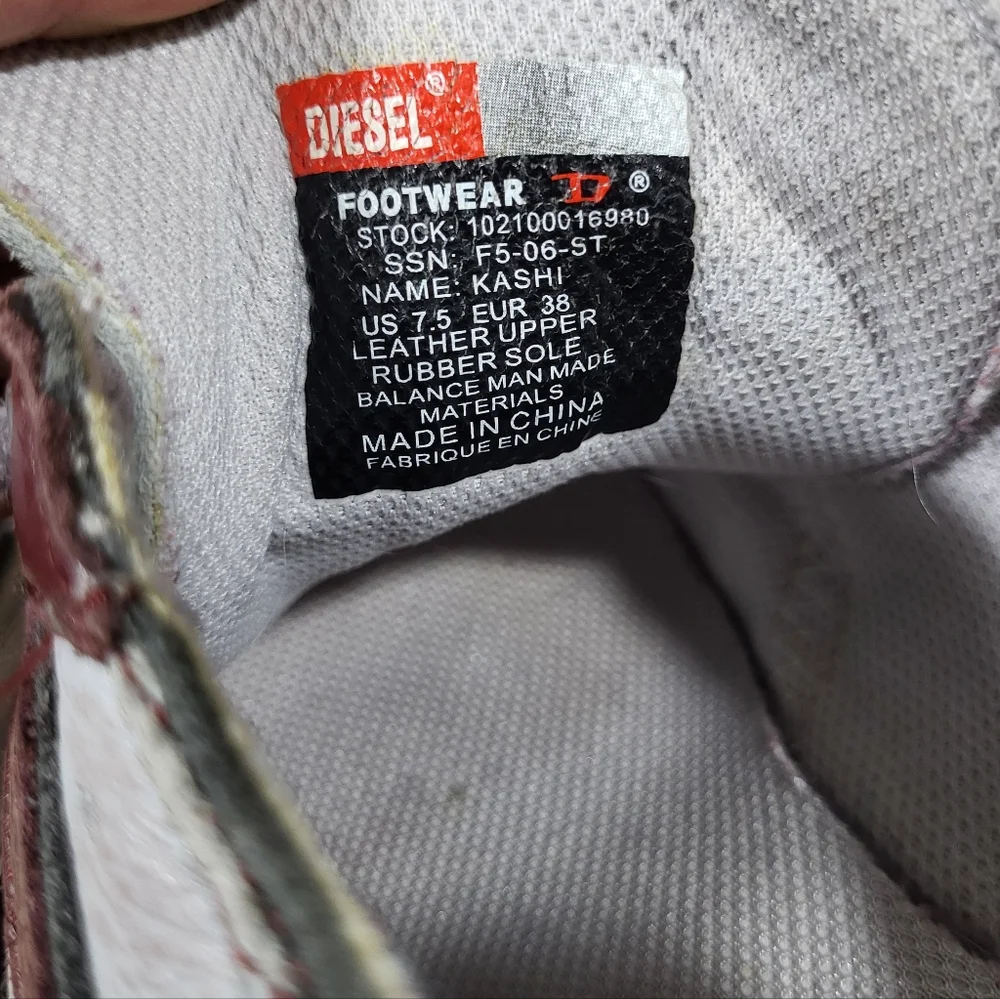 Diesel Black Brown and Grey Sneakers Womens Size US 7.5 / EU 38 - Picture 9 of 10